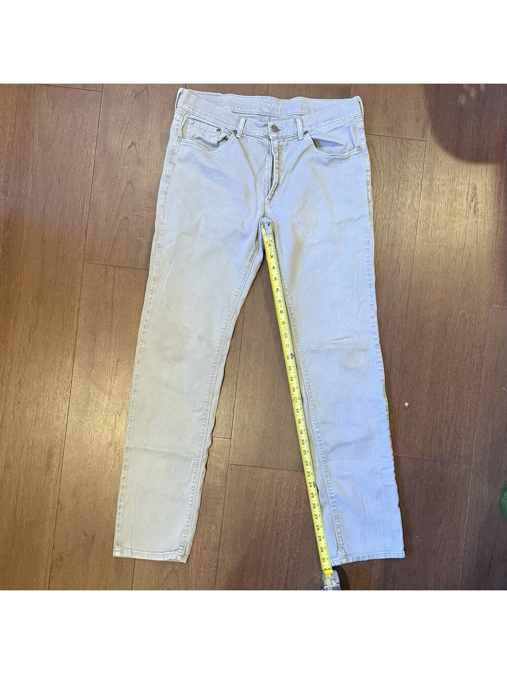 Mott & Bow Men’s Slim Fit Jeans Light Wash Blue Stretch Denim 5-Pocket - Picture 2 of 6